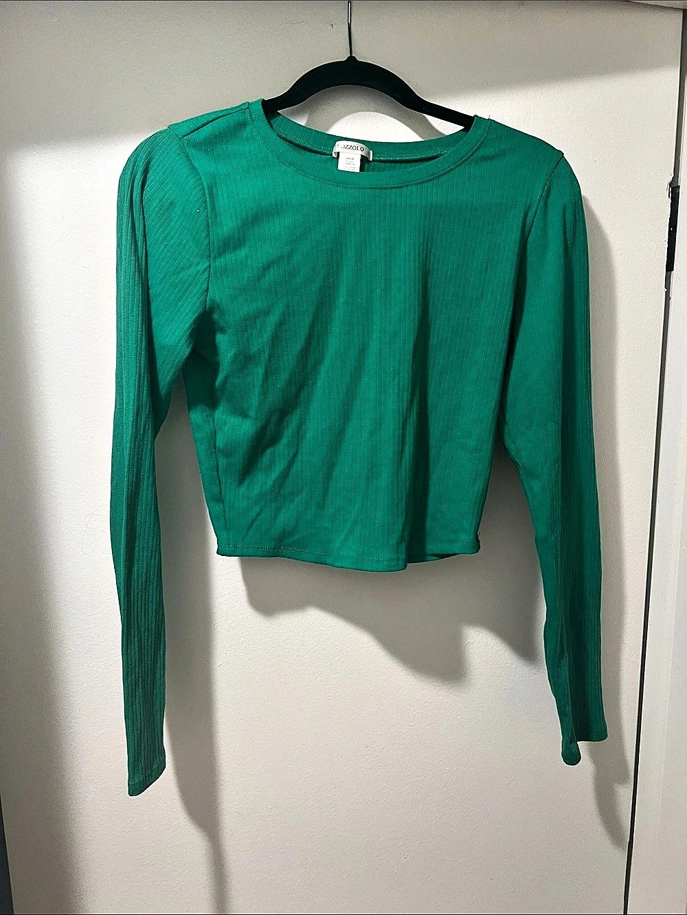 Bozzolo Green Long Sleeve Crop Top